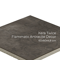 Kera Twice 60x60x4,8 cm Fiammato Antracite Decor