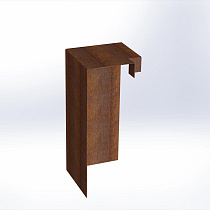 Overzetstuk muurelement hoek 20x45x15,8 cm - CORTEN