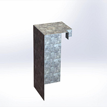 Overzetstuk muurelement hoek 20x45x15,8 cm - VERZINKT