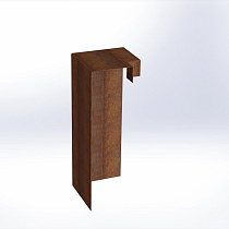 Overzetstuk muurelement hoek 17x45x12,8 cm - CORTEN