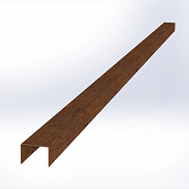 U-profiel gelijkzijdig opsluitband 6cm 220x4,6x4,6x6,4 cm - CORTEN