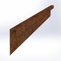 U-profiel ongelijkzijdig opsluitband 5cm 300x5,1x20,8x5,4 cm - CORTEN