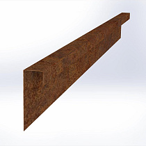 U-profiel ongelijkzijdig opsluitband 6cm 220x4,6x19,6x6,4 cm - CORTEN