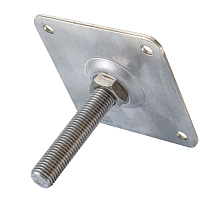 Betonpoer hoogteverstelling M16 De Lux verzinkt plaat 10x10cm 3mm dik