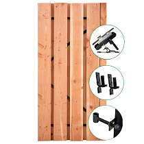 Douglas tuindeur met zwarte beslagset Privacy Meckelenburg + rvs slot 195x100cm