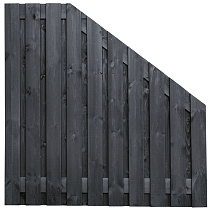 Tuinscherm zwart gesp. 21 planks (19+2) Stuttgart 180/90x180cm VERLOOP