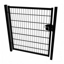 DSM enkele poort 100x200 RAL 9005 60x60 palen