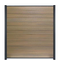 WPC (Wood Plastic Composite) Fency Schutting Rhombus Coconut Horizontaal + Sight 20x50 (Ral 9005)