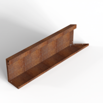 Bloembak Module+ Inwendig hoekpaneel (C) 90x28 cm L - CORTEN