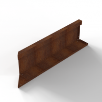 Bloembak Module+ Inwendig hoekpaneel (C) 90x28 cm R - CORTEN
