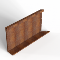 Bloembak Module+ Inwendig hoekpaneel (C) 90x56 cm L - CORTEN