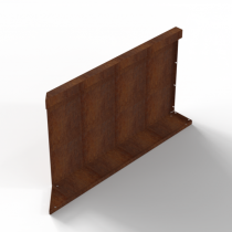 Bloembak Module+ Inwendig hoekpaneel (C) 90x56 cm R - CORTEN
