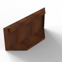 Bloembak Module+ Kopschot paneel (D) 60x28 cm - CORTEN