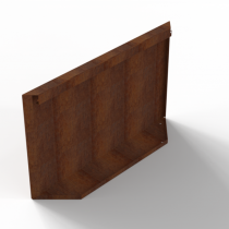 Bloembak Module+ Kopschot paneel (D) 90x56 cm - CORTEN