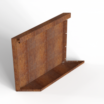 Bloembak Module+ Parallel paneel (E) 60x56 cm L - CORTEN