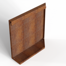 Bloembak Module+ Uitwendig hoekpaneel (B) 60x56 cm L - CORTEN