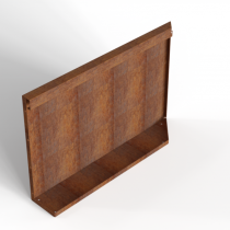 Bloembak Module+ Uitwendig hoekpaneel (B) 90x56 cm L - CORTEN