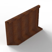 Bloembak Module+ Uitwendig hoekpaneel (B) 90x56 cm R - CORTEN