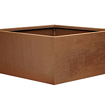 Bloembak vlak-  CORTEN 90x90x40 cm
