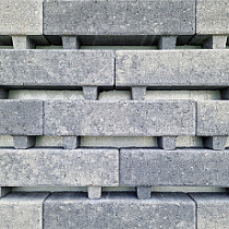 Waterpasserende longstone opritsteen 7 cm grijs/zwart