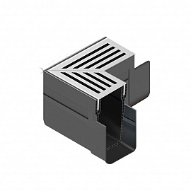 ACO Slim-Line hoekst.incl.RVS rooster