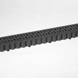 Hexaline 2.0 goot + zwart kunststof sleufrooster 1m