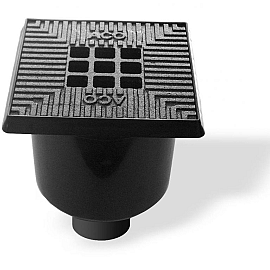 Vloerput kunstst.rand +gietijzer rooster