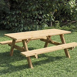 Picknicktafel vuren geïmpregneerd, gedroogd Basis 180 cm