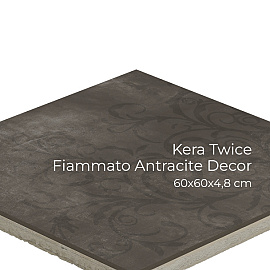 Kera Twice 60x60x4,8 cm Fiammato Antracite Decor