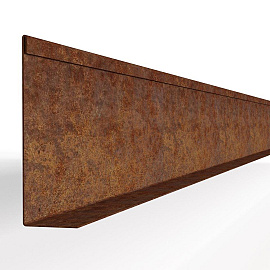 Kantopsluiting Single (flg) 300x16,5 cm - CORTEN