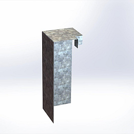 Overzetstuk muurelement hoek 17x45x12,8 cm - VERZINKT