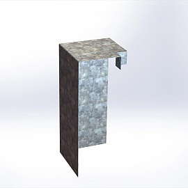 Overzetstuk muurelement hoek 20x45x15,8 cm - VERZINKT