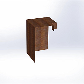 Overzetstuk muurelement hoek 20x30x15,8 cm - CORTEN