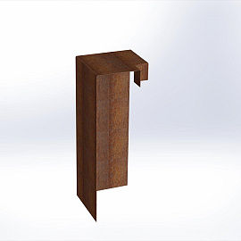 Overzetstuk muurelement hoek 17x45x12,8 cm - CORTEN