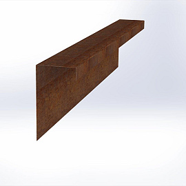 Overzetstuk muurelement recht 150x30x15,8 cm - CORTEN