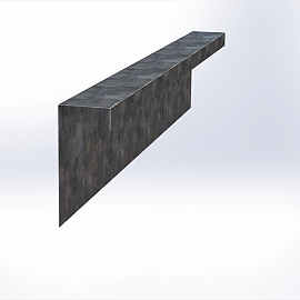 Overzetstuk muurelement recht 150x30x12,8 - VERZINKT