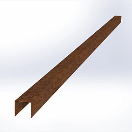 Uprofiel gelijkzijdig opsluitband 5cm 300x5,1x5,1x5,4 - CORTEN