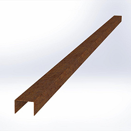 U-profiel gelijkzijdig opsluitband 6cm 300x4,6x4,6x6,4 cm - CORTEN