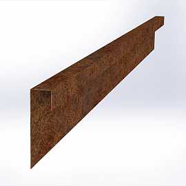 Uprofiel ongelijkzijdig opsluitband 5cm 300x5,1x20,1x5,4 - CORTEN