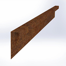 U-profiel ongelijkzijdig opsluitband 6cm 300x4,6x19,6x6,4 cm - CORTEN