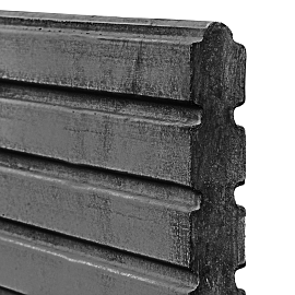 Berton©-motiefplaat smal antraciet H26 x D3,5 x L184 cm Deens rabat