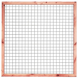 Gaaselement vuurverzinkt maaswijdte 7,5 x 7,5 cm met robuust kader Douglas 4,5 x 7,0 cm H180 x B90 c
