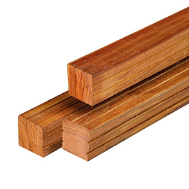 Hardhouten paal geschaafd 4rh met punt 8,5 x 8,5 x 275 cm