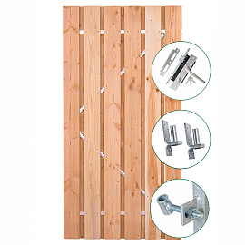 Tuindeur Privacy Douglas met RVS inbouwslotset 100 x 195 cm