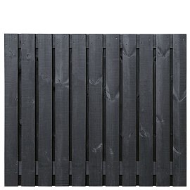 Tuinscherm grenen zwart gespoten, 23-planks (21 + 2) Dresden 150 x 180 cm