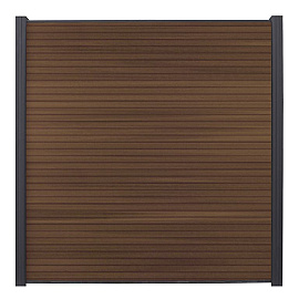 WPC (composiet) Fency Rhombus horizontaal scherm 178 cm breed x ca. 200 cm hoog Mahonie met antraciet onderplank