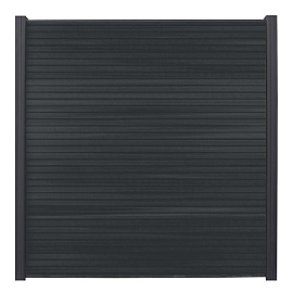 WPC (composiet) Fency Rhombus horizontaal scherm 178 cm breed x ca. 200 cm hoog Carbon met antraciet onderplank
