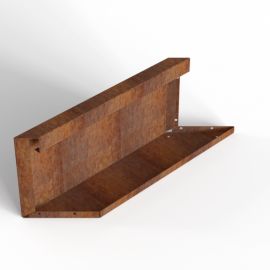 Bloembak Module+ Parallel paneel (E) 60x28 cm L - CORTEN