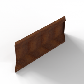 Bloembak Module+ Parallel paneel (E) 90x28 cm R - CORTEN
