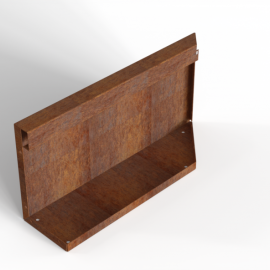 Bloembak Module+ Uitwendig hoekpaneel (B) 60x28 cm L - CORTEN
